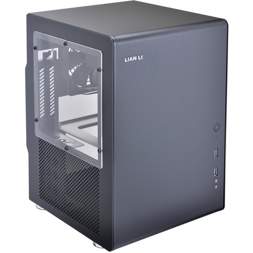 Lian Li PC-Q33WB Mini Tower Desktop Case with Window (Black)