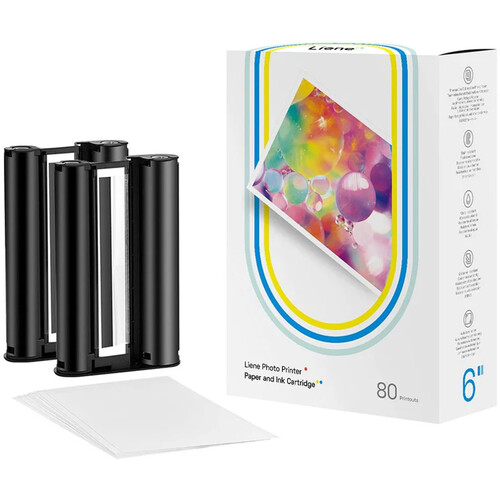 Liene Amber Photo Paper & 2 Ink Cartridge Refill (4 x 6", 80 Sheets)