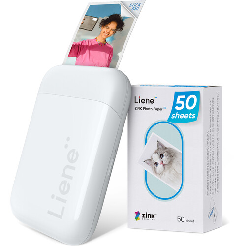 Liene Pearl K100 2 x 3" Photo Printer with ZINK Photo Paper (50 Sheets, White)