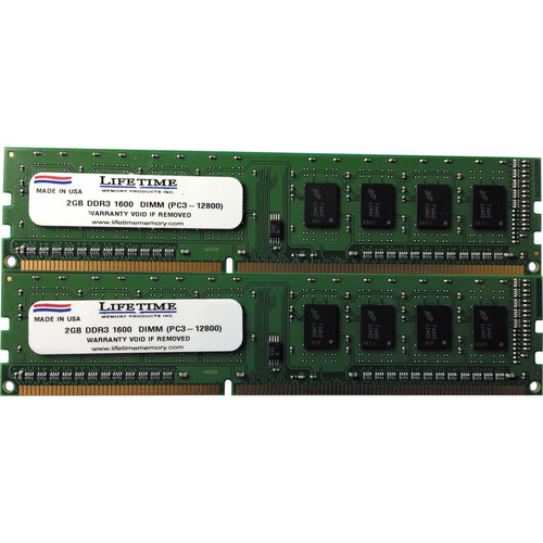 Lifetime Memory 4GB (2 x 2GB) DIMM DDR3 PC3-12800 Memory Module Kit