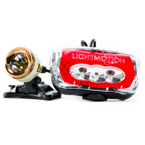 Light & Motion VIS 360+ Front and Rear LED Bike Helmet Light Set