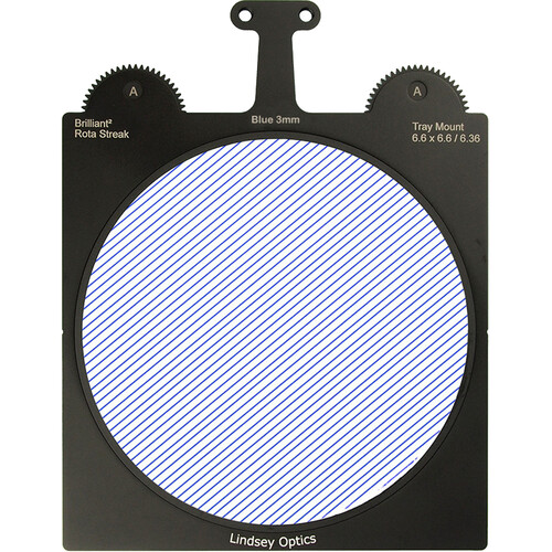 Lindsey Optics Brilliant² Rota-Streak Filter (6.6 x 6.6", Blue, 3mm Cylindrical Lens Spacing)