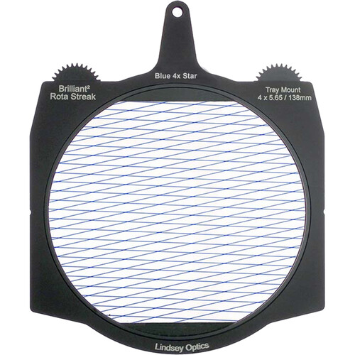 Lindsey Optics Brilliant² Rota-Streak Filter (6.6 x 6.6", Blue 4-Point Star)