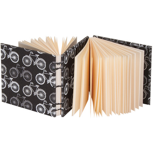 Lineco Dos-a-Dos Coptic Journal Kit with Ivory Pages (Bicycles Cover, 4.25 x 4.25")