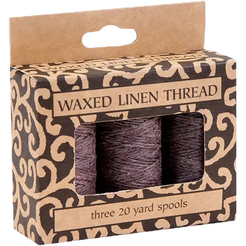 Lineco Waxed Linen Thread Roll (3-Pack, 20 yd, Brown)