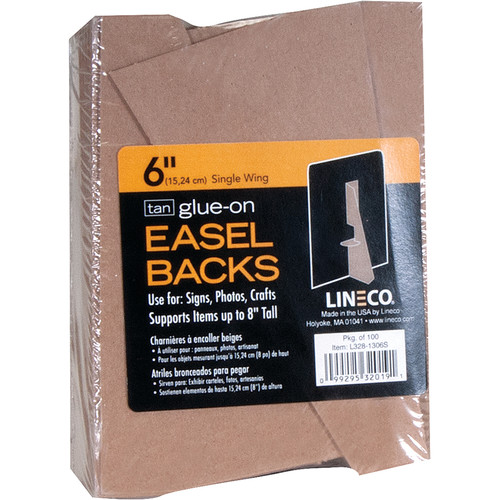 Lineco Tan Glue-On Easel Back (6", 100-Pack)