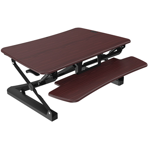 Loctek LX36B 36In Sit-Stand Desktop Riser (Woodgrain)