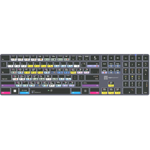 Logickeyboard Cinema 4D TITAN Wireless Backlit US English Keyboard for Windows