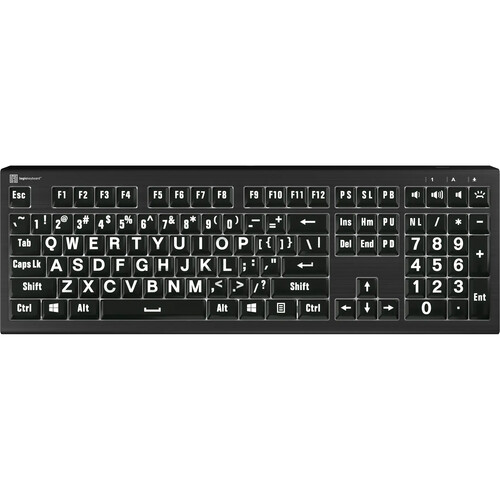 Logickeyboard ASTRA2 Large-Print White-on-Black Wired Keyboard (Windows, US English)