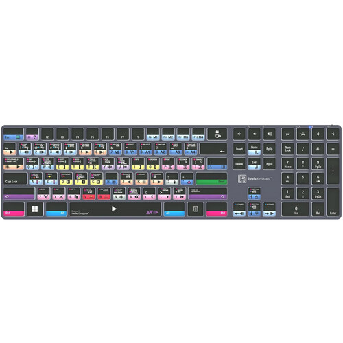 Logickeyboard Avid Media Composer Pro TITAN Wireless Backlit US English Keyboard for Windows
