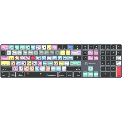 Logickeyboard TITAN Adobe Photoshop CC Wireless Keyboard for Mac
