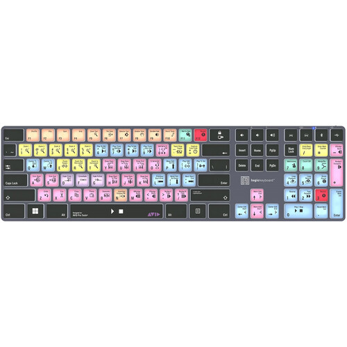 Logickeyboard Avid Pro Tools TITAN Wireless Backlit US English Keyboard for Windows