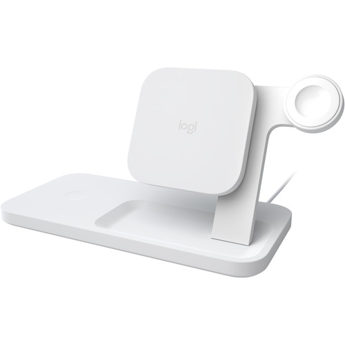 Logitech POWERED 3-In-1 Qi Wireless Charging Dock (White)
