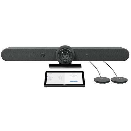 Logitech Rally Bar + Tap + 2 Mic Pod Bundle for Medium Conference Rooms (TAA Compliant)