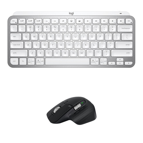Logitech MX Keys Mini Wireless Keyboard & MX Master 3S Mouse Set (Pale Gray / Black)