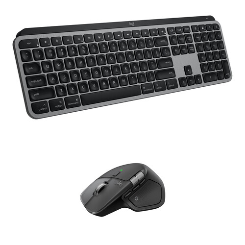 Logitech MX Keys S Wireless Keyboard for Mac & MX Master 4 Mouse Combo Kit (Space Gray)