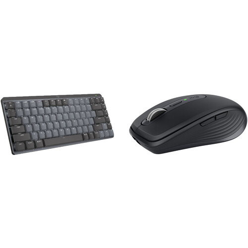Logitech MX Mechanical Mini Wireless Keyboard & MX Anywhere 3 Mouse Set (Tactile Quiet Switches, Black)