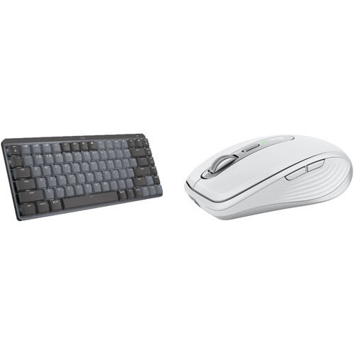 Logitech MX Mechanical Mini Wireless Keyboard & MX Anywhere 3 Mouse Set (Linear Switches, Pale Gray)