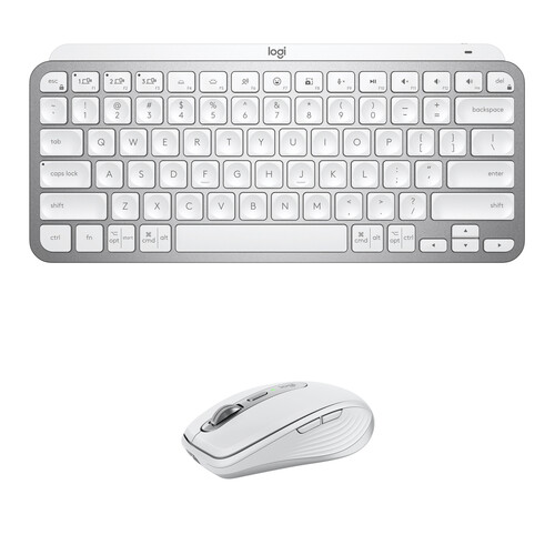 Logitech MX Wireless Keys Mini Keyboard and Anywhere 3S Mouse Kit (Pale Gray)