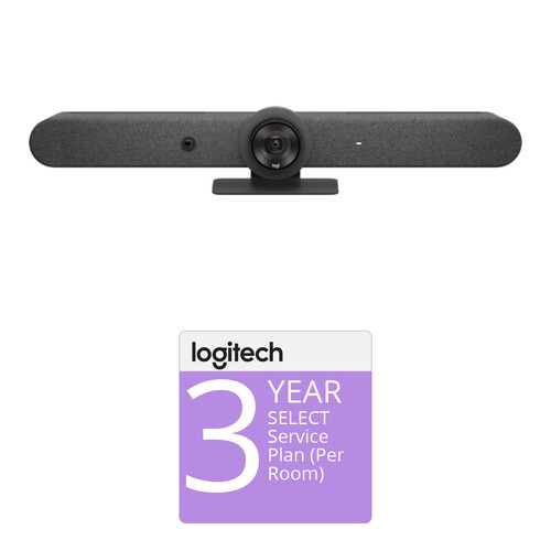 Logitech Rally Bar All-in-One Video Bar with 3-Year Extended Warranty (per Room)