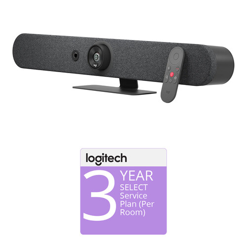 Logitech Rally Bar Mini All-in-One Video Bar with 3-Year Extended Warranty (per Room)