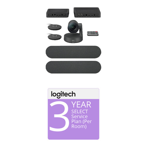 Logitech Rally Plus Conferencing System with 3-Year Extended Warranty (Per Room)