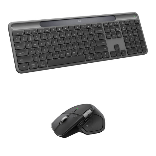 Logitech Signature Slim Solar+ Wireless Keyboard & MX Master 4 Wireless Mouse Combo Kit (Black)