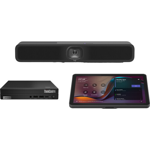 Logitech MeetUp 2 + Tap with USB Kit + Lenovo ThinkSmart Tiny Bundle for Small Microsoft Teams Rooms