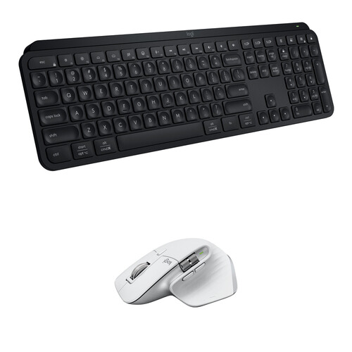 Logitech Wireless MX Keys S Keyboard & MX Master 3S Mouse Bundle (Black / Pale Gray)