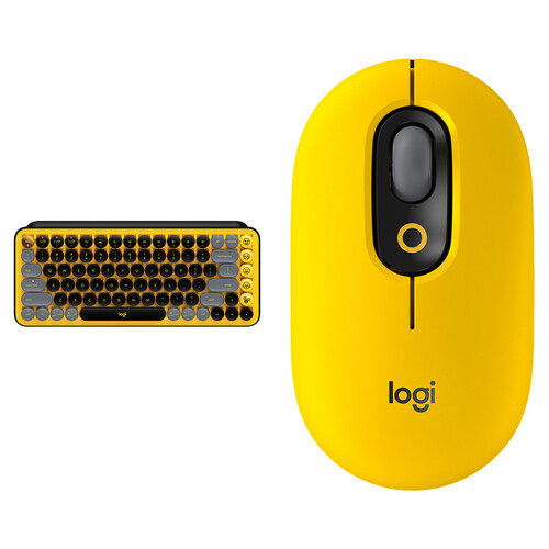 Logitech Wireless POP Keys & POP Silent Mouse Bundle (Blast Yellow)