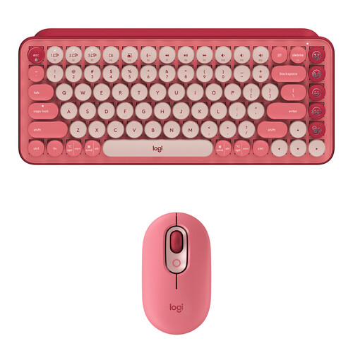 Logitech Wireless POP Keys & POP Silent Mouse Bundle (Heartbreaker Rose)