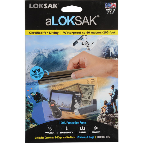 LOKSAK aLOKSAK 6 x 6" Waterproof Bags (2-Pack)