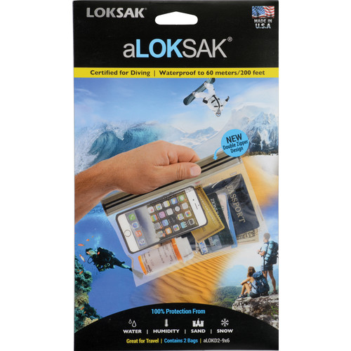 LOKSAK aLOKSAK 9 x 6" Waterproof Bags (2-Pack)
