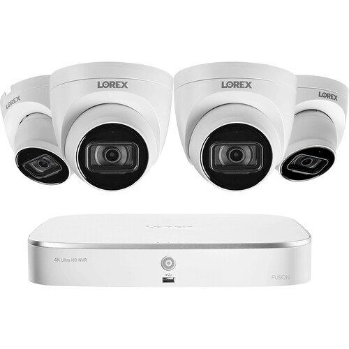 Lorex 8-Channel 4K UHD NVR with 2TB HDD & 4 4K Night Vision Dome Cameras