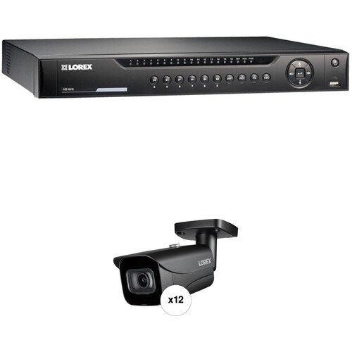 Lorex 16-Channel 4K UHD NVR with 4TB HDD & 12 4K Night Vision Bullet Cameras