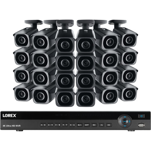 Lorex 32-Channel 4K UHD NVR with 6TB HDD & 24 4K Outdoor Night Vision Bullet Cameras