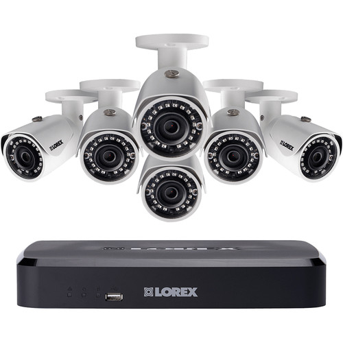 Lorex 8-Channel 4MP NVR with 2TB HDD and 6 3MP Outdoor Night Vision Bullet Cameras
