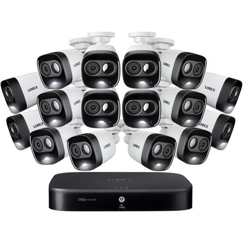 Lorex D441A62-G2DA 16-Channel 1080p DVR with 2TB HDD & 16 1080p Active Deterrence Bullet Cameras