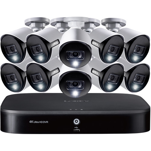 Lorex 16-Channel 4K UHD DVR with 2TB HDD & 10 4K Active Deterrence HD-CVI Bullet Cameras