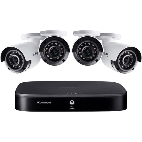 Lorex 8-Channel 4K UHD DVR with 1TB HDD & 4 4K Outdoor Night Vision AHD Bullet Cameras