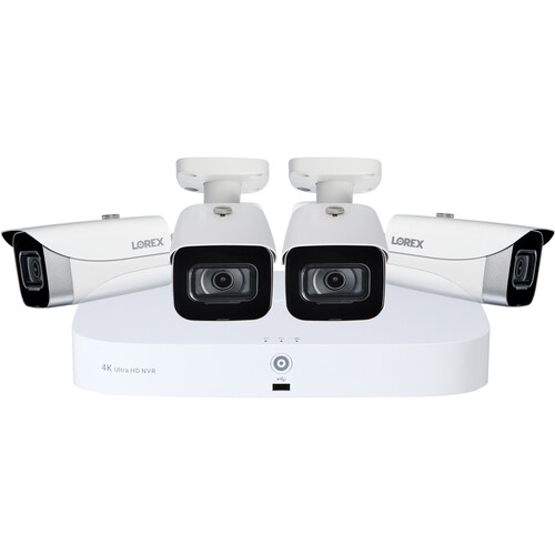 Lorex N84382-8CA4-E 8-Channel 4K UHD NVR with 2TB HDD & 4 4K Night Vision Bullet Cameras