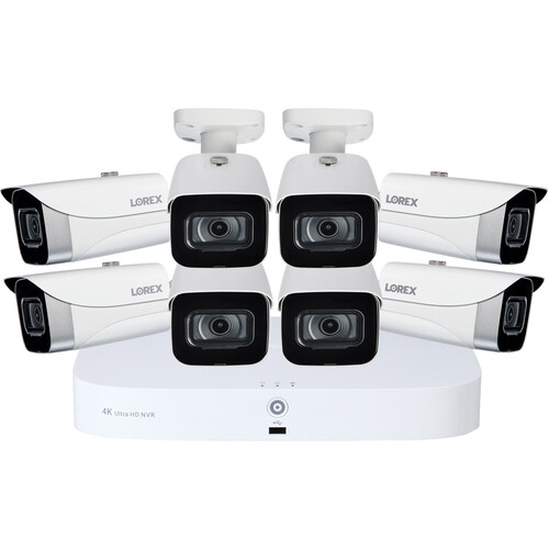 Lorex N84382-8CA8-E 8-Channel 4K UHD NVR with 2TB HDD & 8 4K Night Vision Bullet Cameras