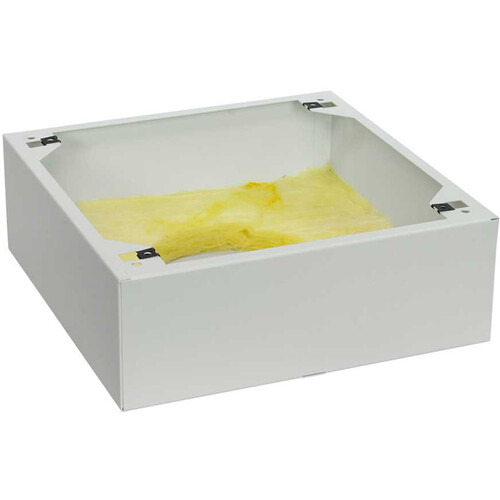 Lowell Manufacturing Backbox-Surface for 8" Speaker, Galvanized Steel, 11.5" Square, 6" Deep (White)