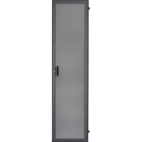 Lowell Manufacturing Door-Fully Vented Front-16U, Locking (Black)