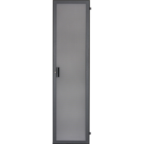 Lowell Manufacturing Door-Fully Vented Front - 44U, Locking (Black)
