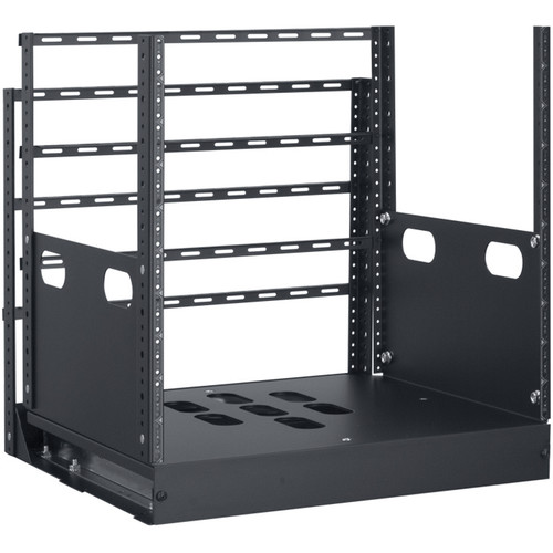 Lowell Manufacturing Rack-Pull And Turn System-10U, 4-Slides, 19" Deep (Black)