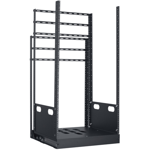 Lowell Manufacturing Rack-Pull And Turn System-21U, 4-Slides, 23" Deep (Black)