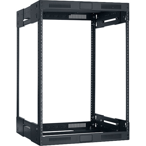 Lowell Manufacturing Rack-Variable Depth - 14U, Expands from 21 - 28" Deep (Black)