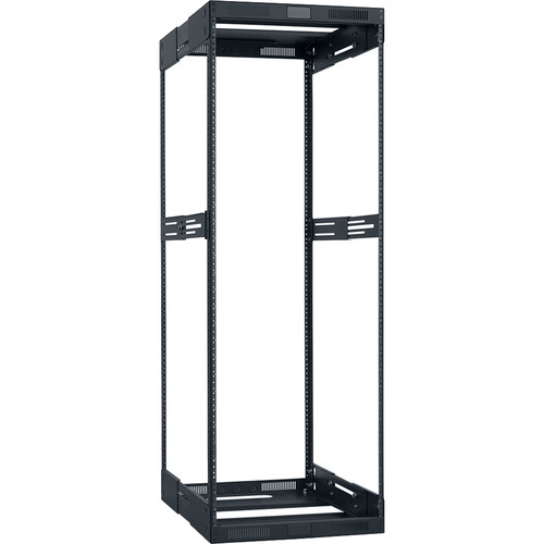 Lowell Manufacturing Rack-Variable Depth - 30U, Expands from 21 - 28" Deep (Black)