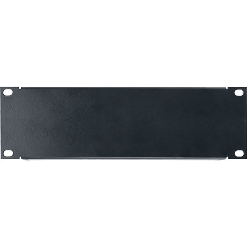 Lowell Manufacturing Half Rack Panel, 2U, 18-Gauge Flanged Steel (Black)